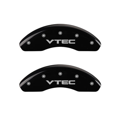 MGP Front set 2 Caliper Covers Engraved Front Vtec Black finish silver ch MGP