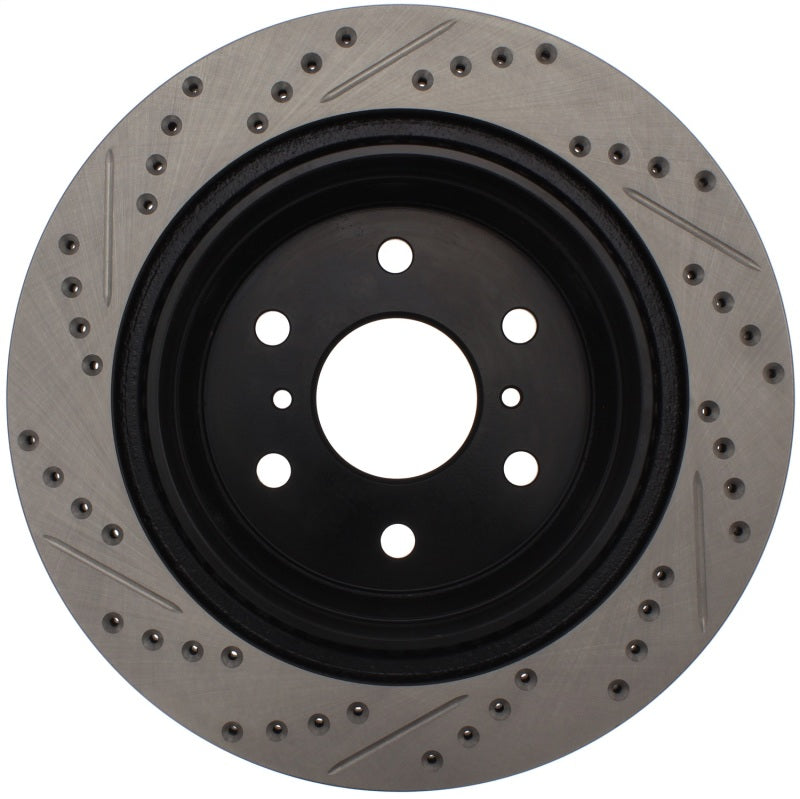 STOPTECH 05-10 GMC SIERRA (W/ REAR DRUM) / 07-09 GMC YUKON REAR RIGHT SLOTTED & DRILLED ROTOR, 127.66065R - eliteracefab.com