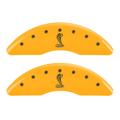 MGP 4 Caliper Covers Engraved Front & Rear Tiffany Snake Yellow finish black ch MGP