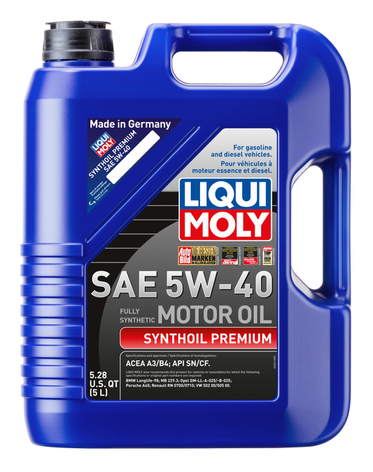 LIQUI MOLY 5L Synthoil Premium Motor Oil SAE 5W40 LIQUI MOLY