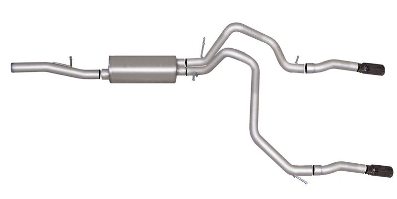 Gibson 10-14 Chevrolet Tahoe LS 5.3L 2.25in Cat-Back Dual Split Exhaust - Stainless - eliteracefab.com