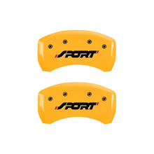 Load image into Gallery viewer, MGP 4 Caliper Covers Engraved Front &amp; Rear SPORT Yellow finish black ch MGP