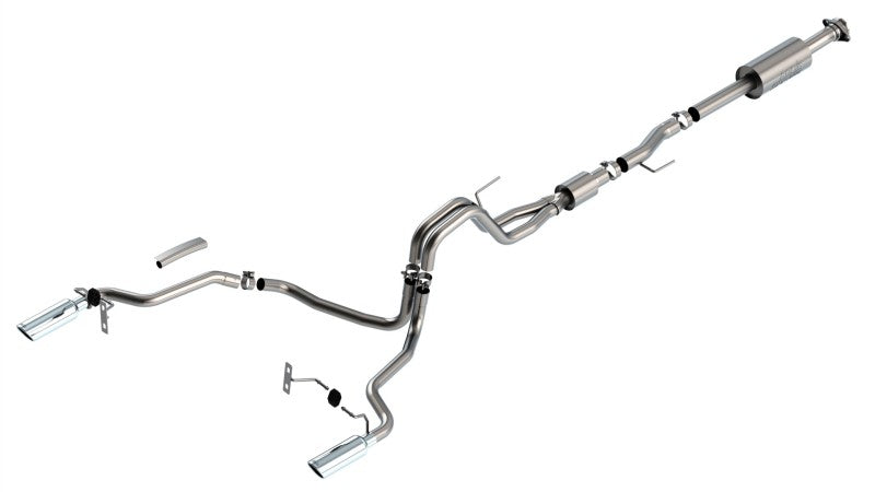 Borla F-150 2021 5.0L 4DR CC SB EC STB LARIAT/KR/PLATINUM/LTD 3/2.25 SRE Cat-Back S-Type CHR Tips - eliteracefab.com