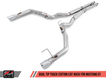 Load image into Gallery viewer, AWE Tuning S550 Mustang GT Cat-back Exhaust - Track Edition (Chrome Silver Tips)