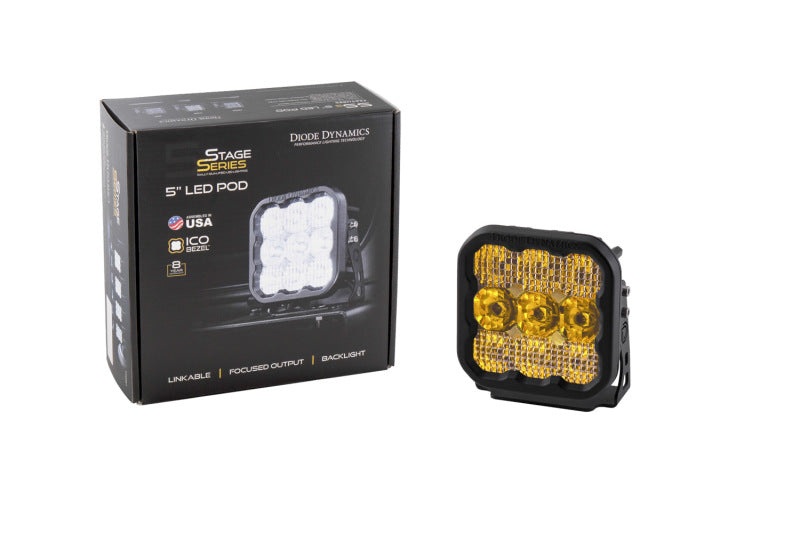 Diode Dynamics SS5 LED Pod Pro - Yellow Combo (Single) Diode Dynamics