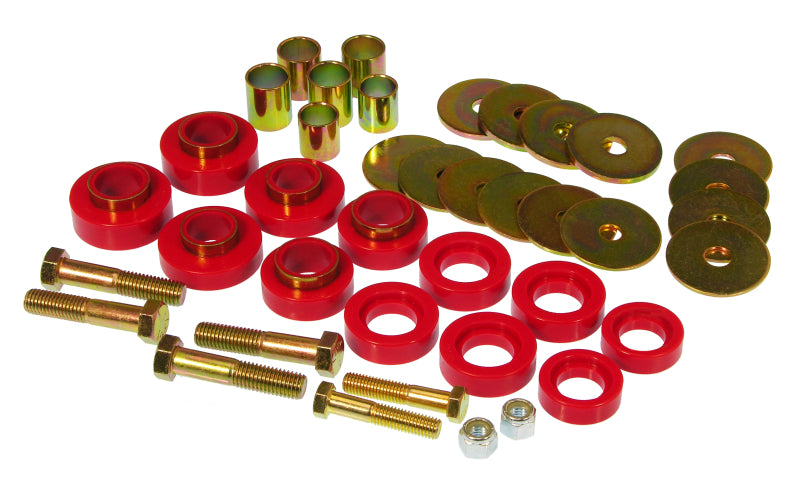 Prothane 67-81 Chevy Camaro Body Mount Kit w/ Hardware - Red - eliteracefab.com