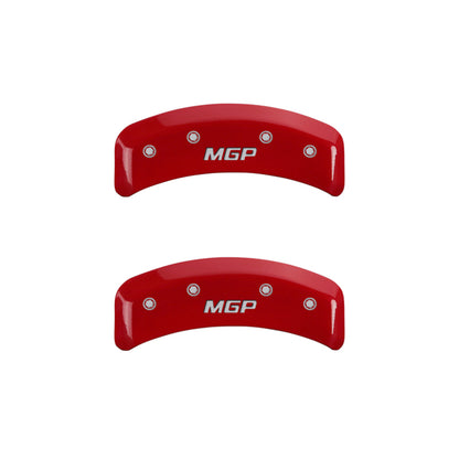 MGP 4 Caliper Covers Engraved Front & Rear MGP Red Finish Silver Char 1988 Chevrolet Corvette MGP