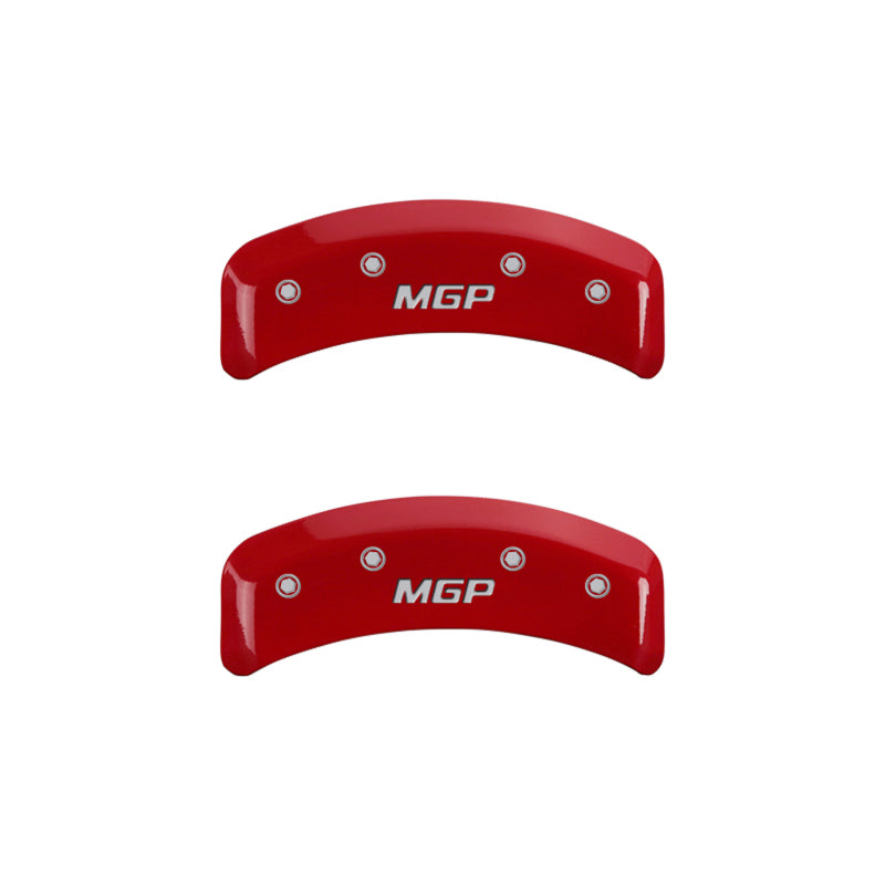 MGP 4 Caliper Covers Engraved Front & Rear MGP Red Finish Silver Char 1988 Chevrolet Corvette MGP