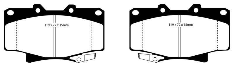 EBC 96-97 Lexus LX450 4.5 Yellowstuff Front Brake Pads - eliteracefab.com