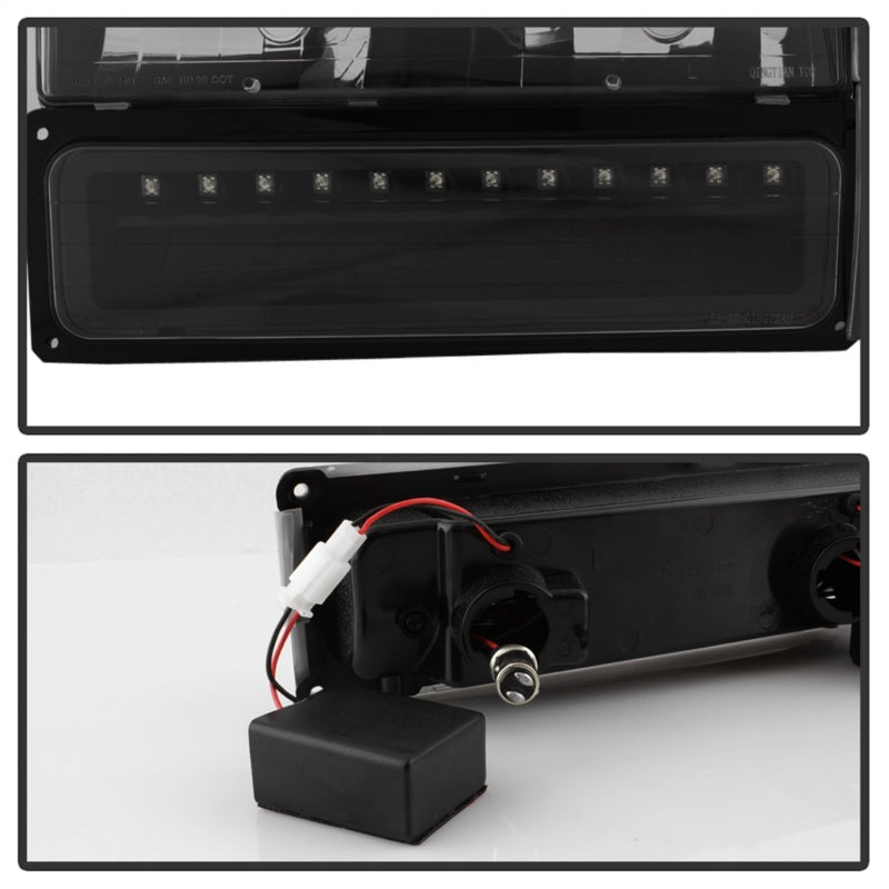 Xtune 92-94 Blazer Full Size Corner/LED Bumper Headlights Black HD-JH-CCK88-LED-AM-BK-SET - eliteracefab.com