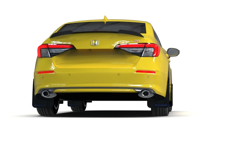 Rally Armor 2022 Honda Civic (Incl. Si/Sport/Touring) Black UR Mud Flap w/ White Logo - eliteracefab.com
