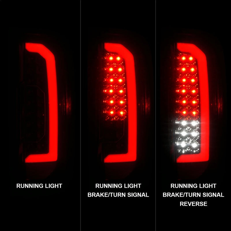 ANZO 15-21 Chevrolet Colorado Full LED Tail Lights w/ Red Lightbar Black Housing Smoke Lens - eliteracefab.com