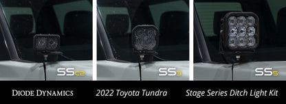 Diode Dynamics 2022 Toyota Tundra SS3 Pro Stage Series Ditch Light Kit - Yellow Combo