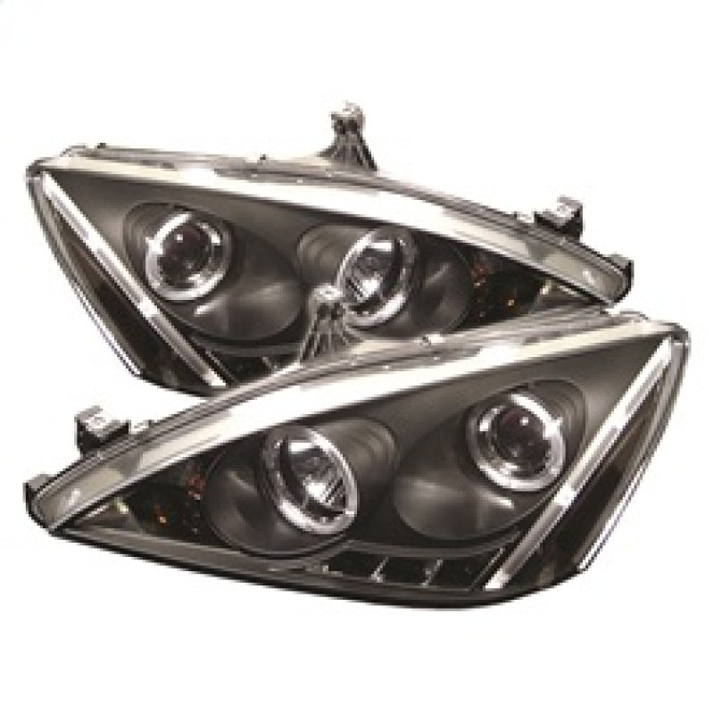 Spyder Honda Accord 03-07 Projector Headlights LED Halo Amber Reflctr LED Blk PRO-YD-HA03-AM-BK - eliteracefab.com