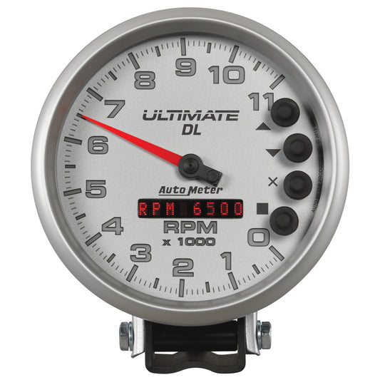Autometer 5 inch Ultimate DL Playback Tachometer 11000 RPM - Silver 6895
