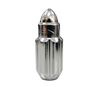 NRG 500 Series M12 X 1.5 Bullet Shape Steel Lug Nut Set - 21 Pc w/Lock Key - Silver - LN-LS500SL-21