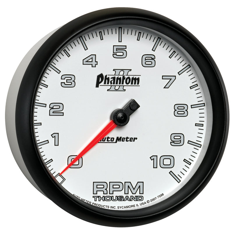 Autometer Phantom II 5in Electrical 10K RPM In-Dash Tachometer 7598
