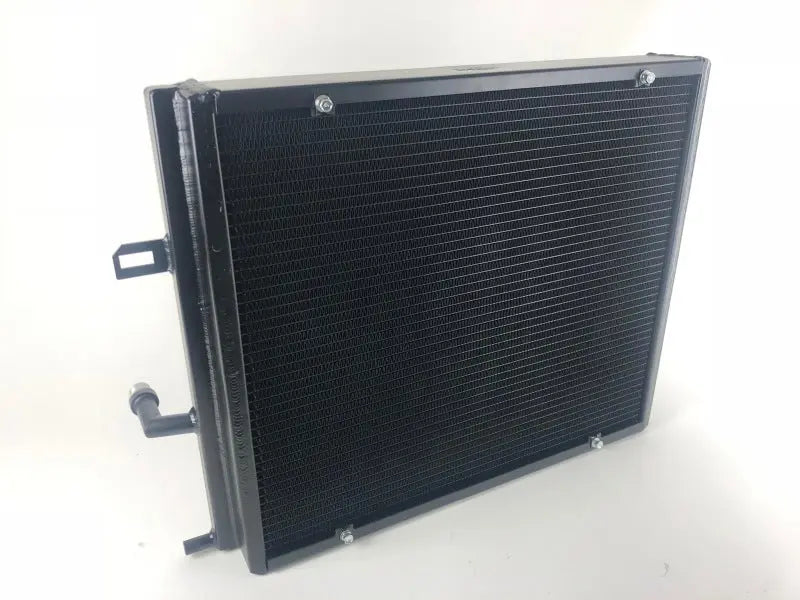 CSF 8131B black triple-pass heat exchanger with rock guard for BMW B48 and B58 models