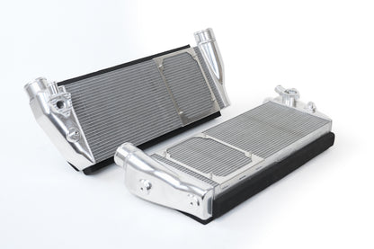 CSF 8210 twin air-to-air intercooler set with billet end tanks for Ferrari 488 and F8
