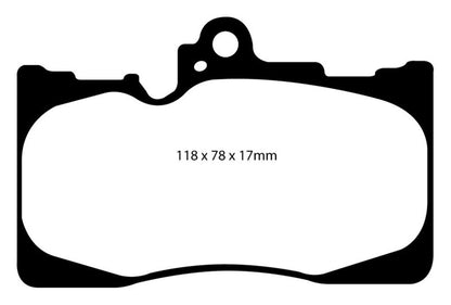EBC 07-08 Lexus GS350 3.5 RWD Yellowstuff Front Brake Pads - eliteracefab.com