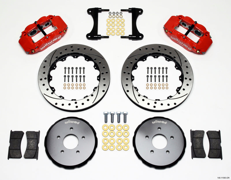 Wilwood Narrow Superlite 6R Front Hat Kit 13.06in Drill Red Nissan 370Z/Fiti G37 Wilwood