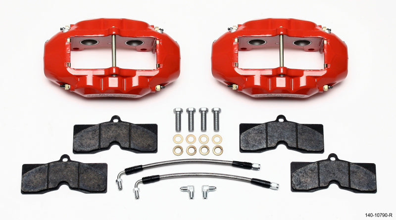 Wilwood D8-4 Rear Caliper Kit Red Corvette C2 / C3 65-82 - eliteracefab.com