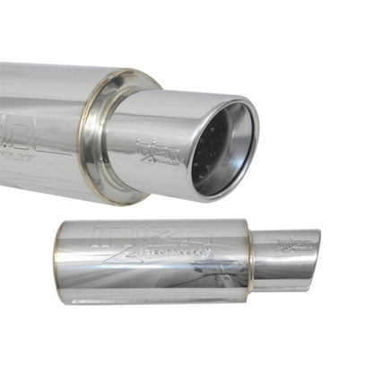 Injen 2 3/8 Universal Muffler w/Stainless Steel resonated rolled tip (Injen embossed logo) Injen