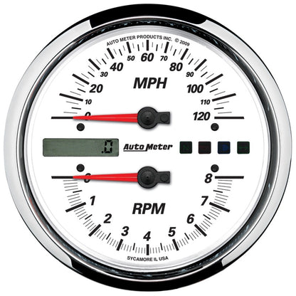 Autometer Pro-Cycle Gauge Tach/Speedo 4 1/2in 8K Rpm/120 Mph White 19467