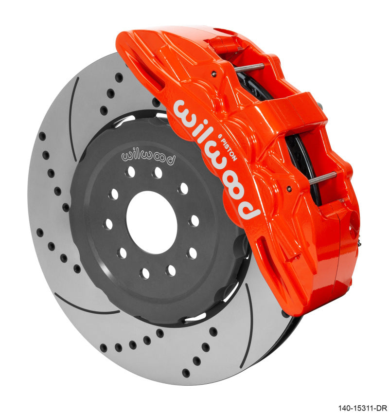 Wilwood SX6R Front Brake Kit 15in SRP Slotted/Drilled Red 05-13 Chevy Corvette Wilwood