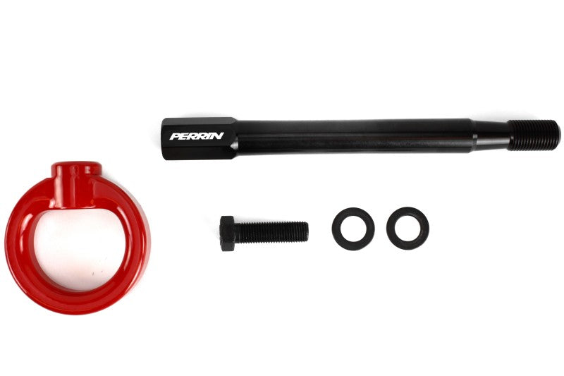 Perrin 08-14 Subaru WRX/STI Tow Hook Kit (Front) - Red - eliteracefab.com