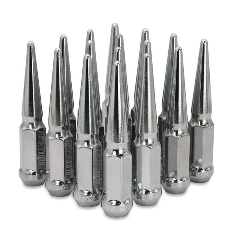 BLOX Racing Spike Forged Lug Nuts - Chrome 12 x 1.25mm - Set of 16 BLOX Racing