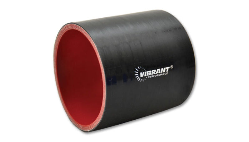 Vibrant 4 Ply Reinforced Silicone Straight Hose Coupling - 1.5in I.D. x 3in long (Black).