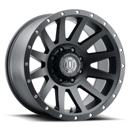 ICON Compression 20x10 8x180 -19mm Offset 4.75in BS 124.2mm Bore Satin Black Wheel