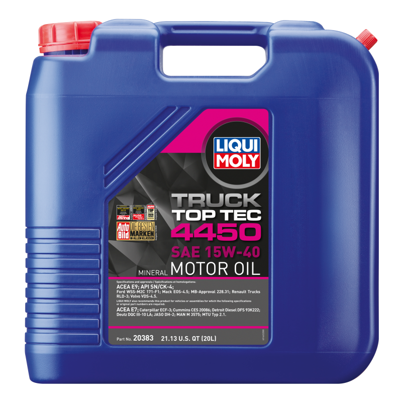 LIQUI MOLY 20L Top Tec Truck 4450 Motor Oil 15W40