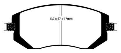 EBC 04-06 Saab 9-2X 2.0 Turbo Yellowstuff Front Brake Pads - eliteracefab.com