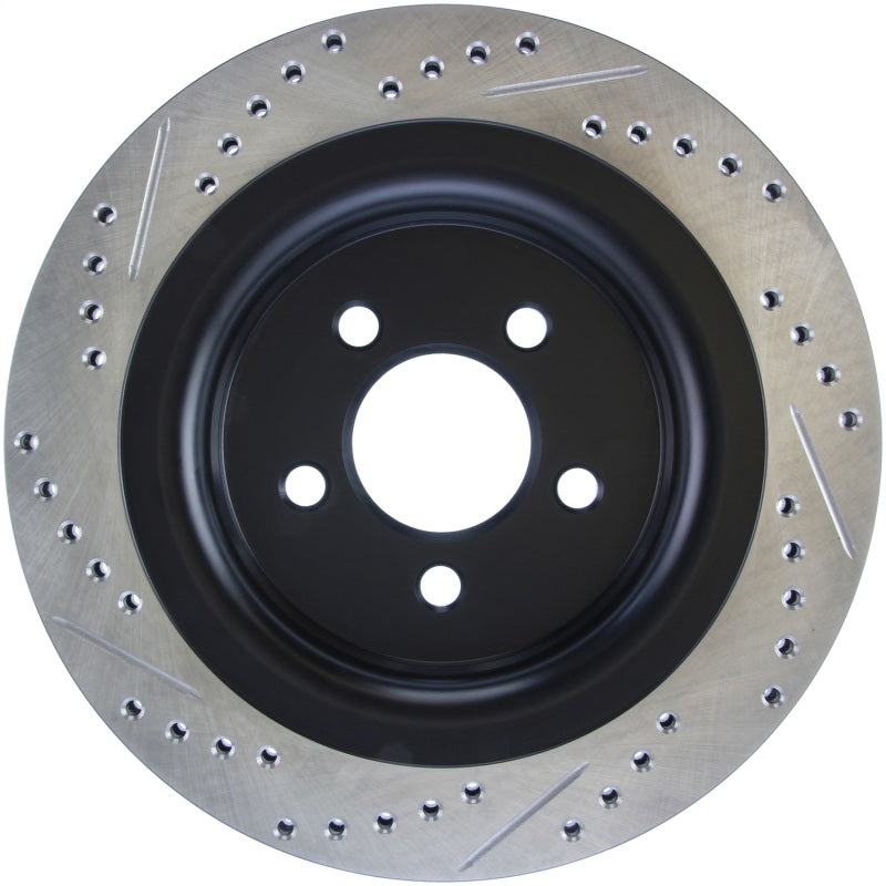 StopTech Slotted & Drilled Sport Brake Rotor - 2015 Ford Mustang GT - Rear Left - eliteracefab.com