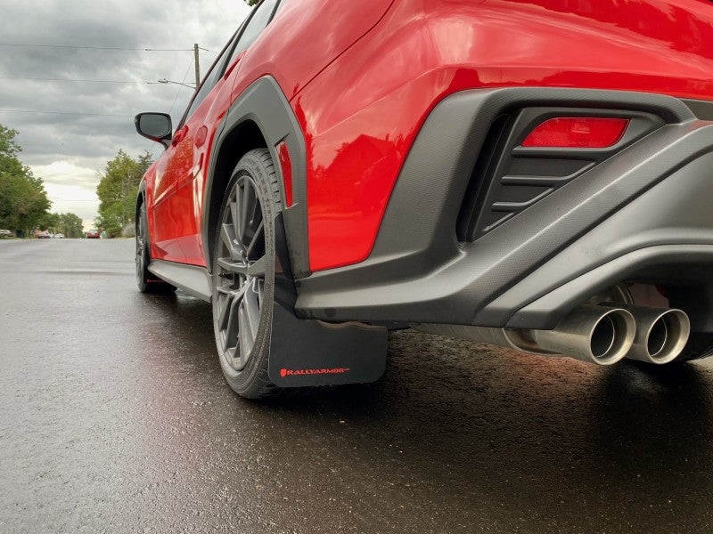 Rally Armor 2022 Subaru WRX Black UR Mud Flap w/ Red Logo - eliteracefab.com