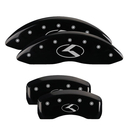MGP 4 Caliper Covers Engraved Front & Rear Circle K/Kia Black finish silver ch MGP