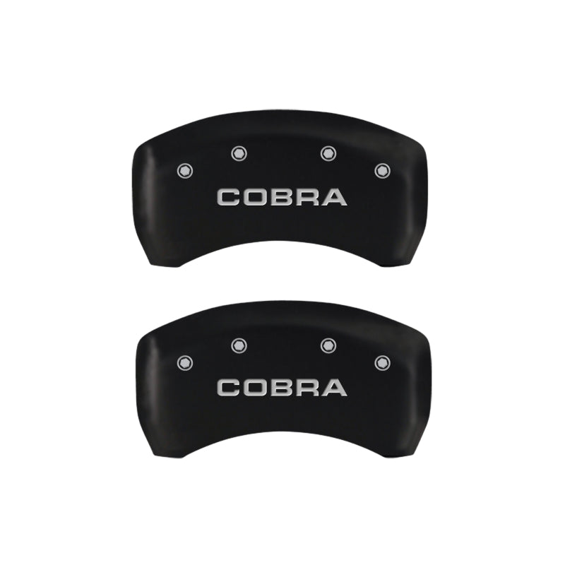 MGP Rear set 2 Caliper Covers Engraved Rear Cobra Red finish silver ch MGP