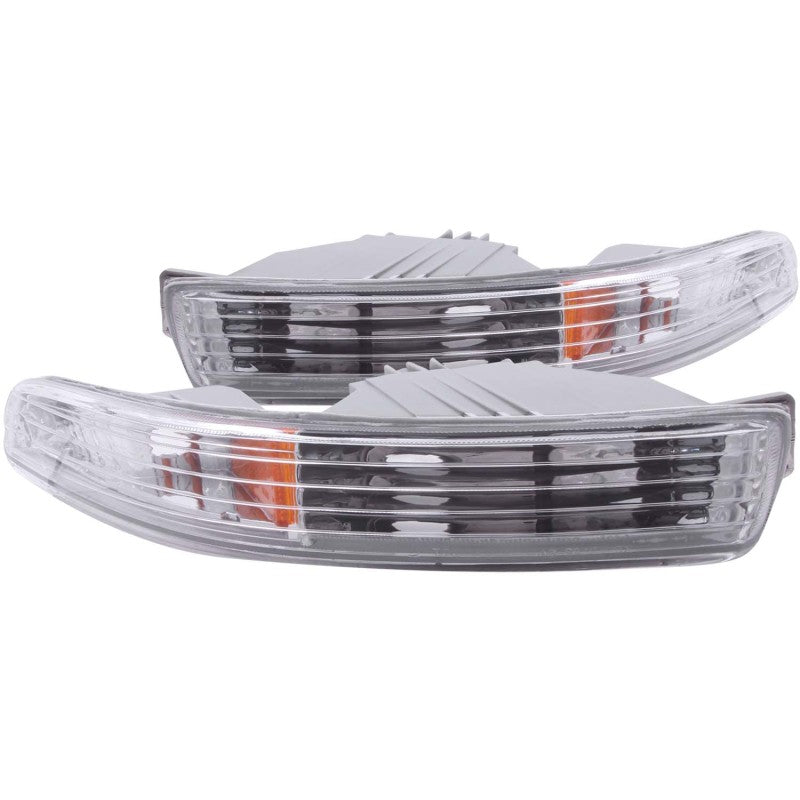 ANZO USA Acura Integra Euro Parking Lights Chrome W/ Amber Reflector; 1994-1997 - eliteracefab.com