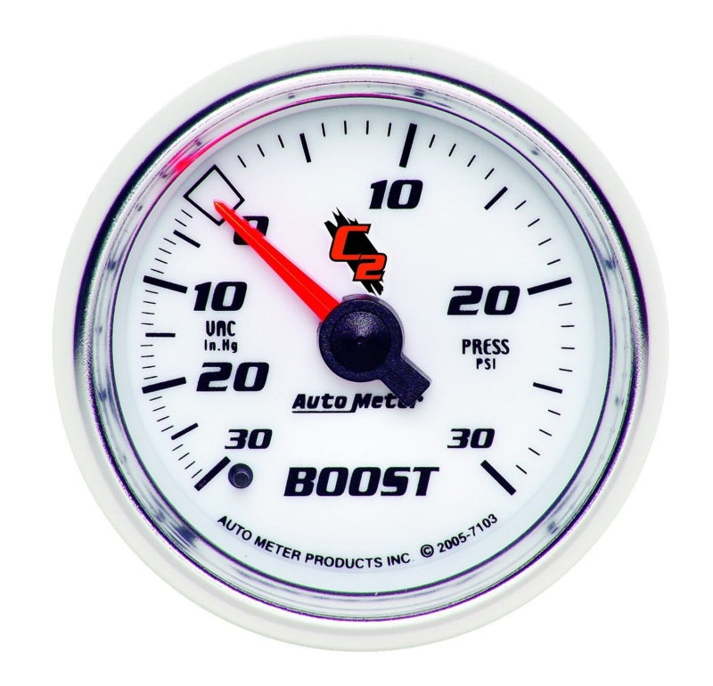 Autometer C2 52mm 30 PSI Mechanical Boost and Vacuum Gauge 7103
