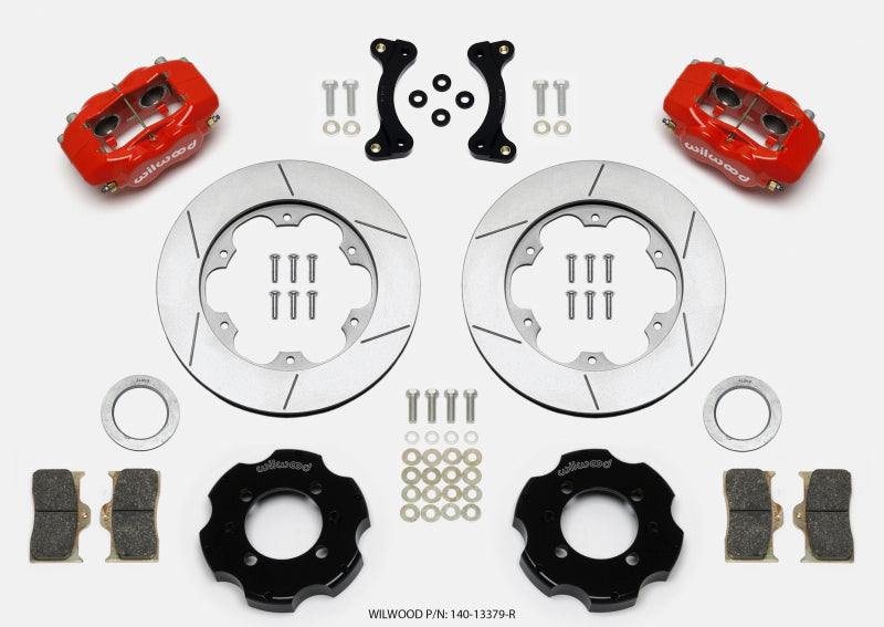 Wilwood Forged Dynalite Front Hat Kit 11.00in GT Rotor Red 95-05 Miata - eliteracefab.com
