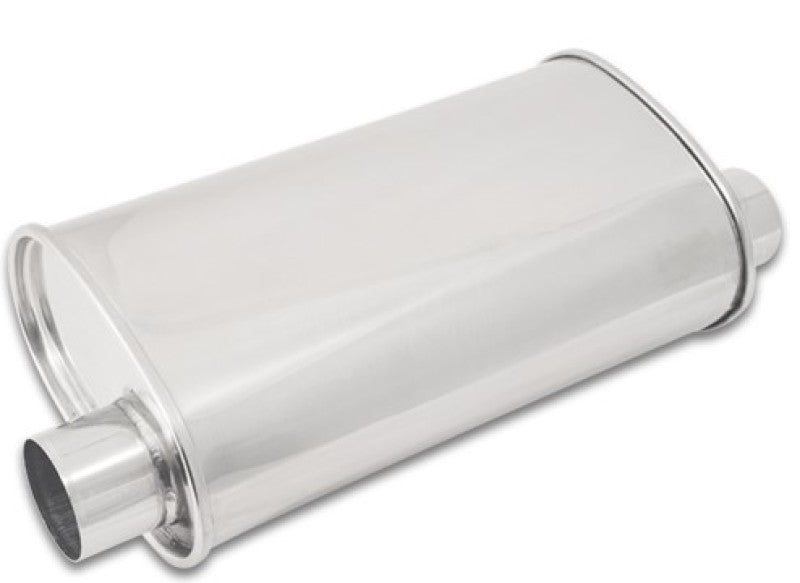 Vibrant StreetPower Oval Muffler 5in x 9in x 15in - 2.5in inlet/outlet (Offset-Offset Same Side) - eliteracefab.com