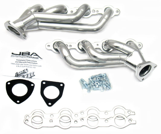 JBA 1850S-3JS | 03-06 GM TRUCK 6.0L LS W/O EGR 1-5/8IN PRIMARY SILVER CTD CAT4WARD HEADER; 2003-2006 - eliteracefab.com