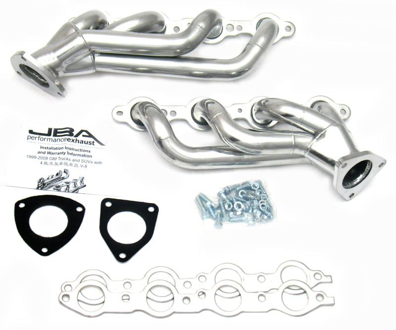 JBA 1850S-3JS | 03-06 GM TRUCK 6.0L LS W/O EGR 1-5/8IN PRIMARY SILVER CTD CAT4WARD HEADER; 2003-2006 - eliteracefab.com