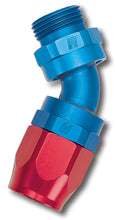 Load image into Gallery viewer, Russell Performance -10 AN Red/Blue 45 Deg Swivel Dry Sump Hose End (-12 Port 1-1/16in-12 Thread)