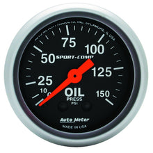 Load image into Gallery viewer, Autometer Sport Comp 52mm Mechanical 0-150 PSI Oil Pressure Gauge.