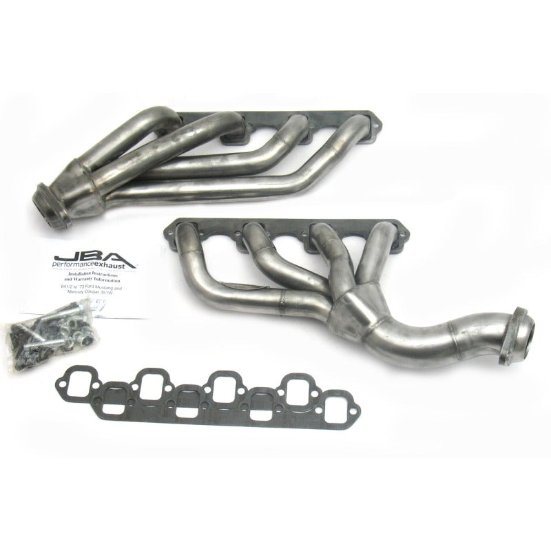JBA 65-73 Ford Mustang 351W SBF w/T-5/Cable Clutch 1-5/8in Primary Raw 409SS Mid Length Header JBA