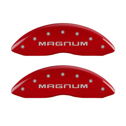MGP 4 Caliper Covers Engraved Front & Rear Magnum Red finish silver ch MGP