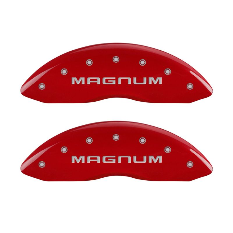 MGP 4 Caliper Covers Engraved Front & Rear Magnum Red finish silver ch MGP